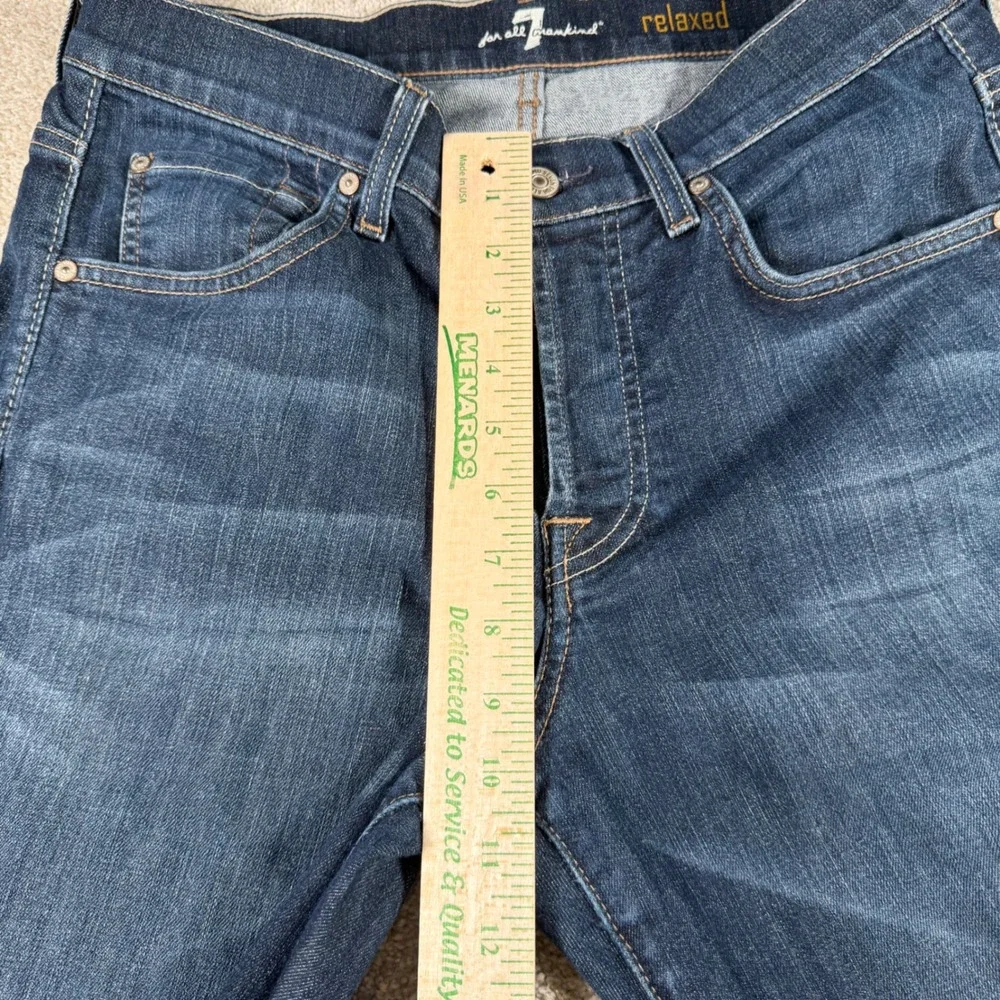 7 For All Mankind Relaxed Jeans Mens 30 (FITS 32x32) Dark Wash Button Fly READ